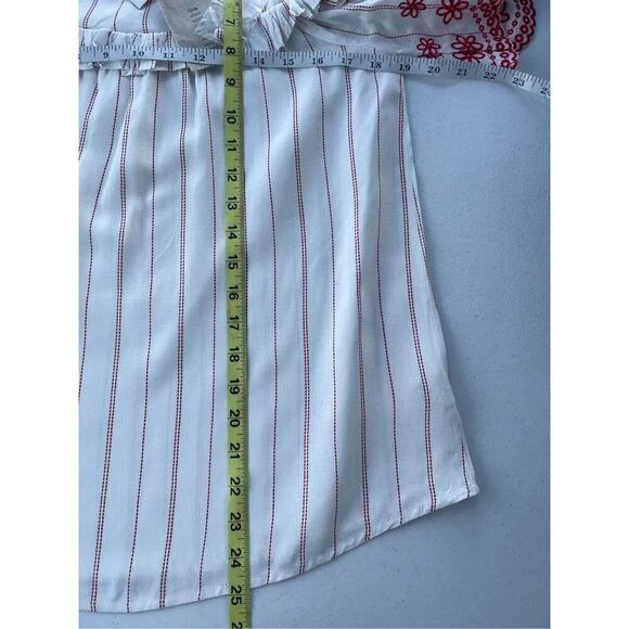 T4 Moon River Cold Shoulder‎ Top Striped Ruffle Eyelet Blouse XS - Picture 5 of 5